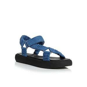 AQUA Womens Navy Cushioned Tenly Square Toe Platform Slingback Sandal 9.5 M